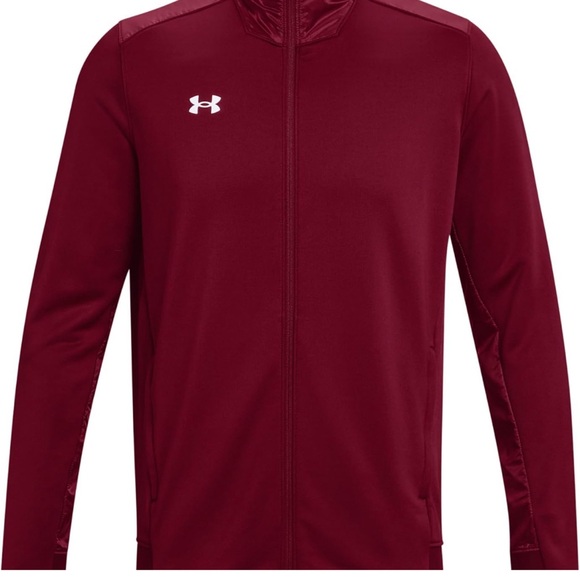 Under Armour Command Mens Warm-up Full Zip M Cardinal/ White NWT 290 - Picture 6 of 6
